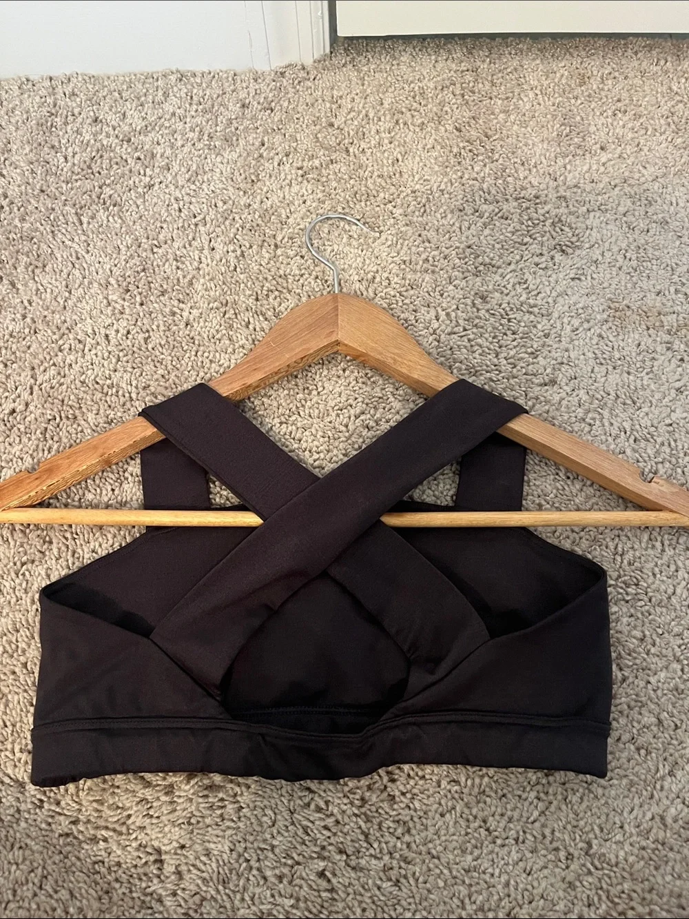 SET Black Sports Bra with Cross Straps - Picture 2 of 2